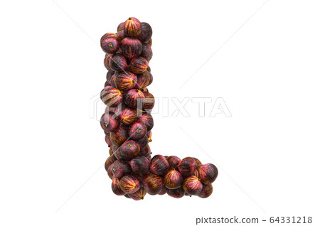 Letter L from common figs, 3D rendering Letter L from common figs, 3D rendering 64331218