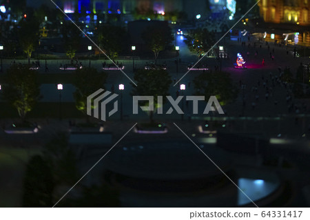 Tokyo Station Business District Otemachi Marunouchi Overview Building Group Night View Tokyo High Angle Miniature Style 64331417