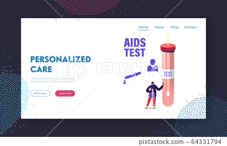 Woman Holding Glass Flask for Acquired Immune Deficiency Syndrome Landing Page Template. Tiny Female Character Stand at Huge Express Test for Detection Aids Disease. Cartoon Vector Illustration Woman Holding Glass Flask for Acquired Immune Deficiency Syndrome Landing Page Template. Tiny Female Character Stand at Huge Express Test for Detection Aids Disease. Cartoon Vector Illustration 64331794