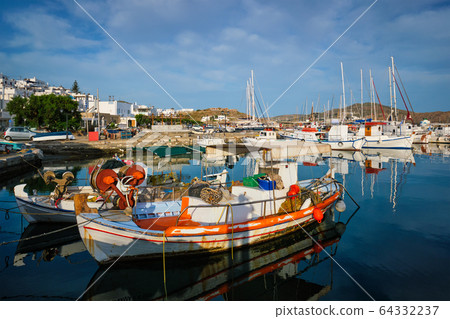 Fishing boats in port of Naousa. Paros lsland, Greece 64332237