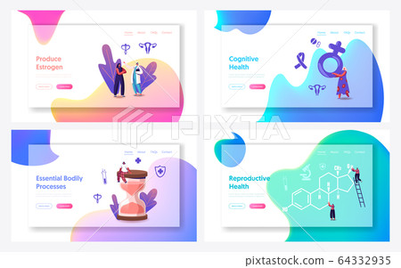 Estrogen Hormone Female Health, Diagnostics and Treatment Landing Page Template Set. Medicine Estrogen Hormone Female Health, Diagnostics and Treatment Landing Page Template Set. Medicine 64332935