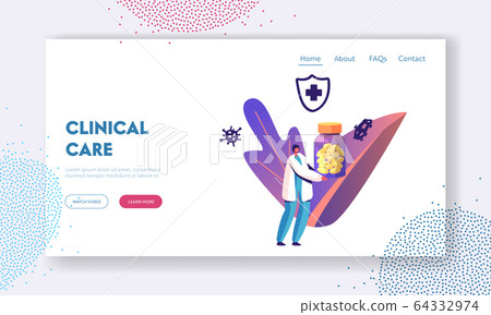 Illness Prevention, Disease Treatment Pandemic Spreading Landing Page Template 64332974