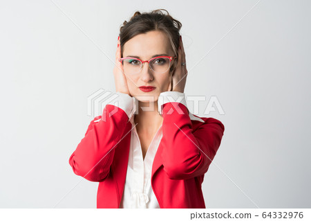 Businesswoman hear no evil 64332976