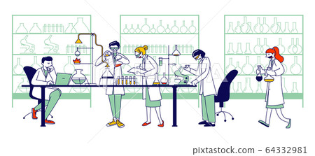 Chemistry Scientists, Professional People Chemists or Doctors Research Medical Experiment in Scientific Laboratory 64332981