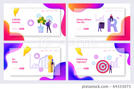 Roi, Return on Investment Strategy Website Landing Page Set. People Get Refund for Deposit, Earning and Invest Money Roi, Return on Investment Strategy Website Landing Page Set. People Get Refund for Deposit, Earning and Invest Money 64333073