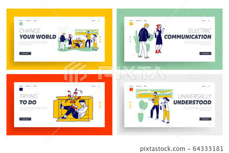 Emotional Psychological Types of Behavior Sensing Website Landing Page Set. Introvert and Extrovert Emotional Mindset Emotional Psychological Types of Behavior Sensing Website Landing Page Set. Introvert and Extrovert Emotional Mindset 64333181
