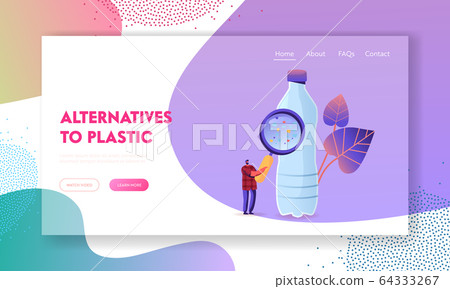 Ecological Earth Nature Pollution Problem Landing Page Template. Tiny Male Character with Huge Magnifying Glass Ecological Earth Nature Pollution Problem Landing Page Template. Tiny Male Character with Huge Magnifying Glass 64333267