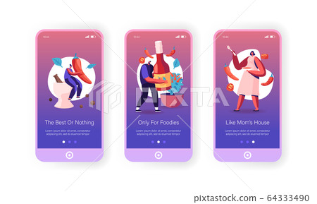 Spicy Food, Mexican Cuisine Seasoning Mobile App Page Onboard Screen. Tiny People Characters Grinding Chilli Pepper 64333490