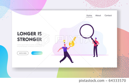 User Remember Lost Account Password, Task Solution Website Landing Page. Happy Men with Huge Key User Remember Lost Account Password, Task Solution Website Landing Page. Happy Men with Huge Key 64333570