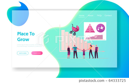 Decreasing Birth Rate, Fertility and Population Control Landing Page Template. Family Characters with Child, Stroller Decreasing Birth Rate, Fertility and Population Control Landing Page Template. Family Characters with Child, Stroller 64333725
