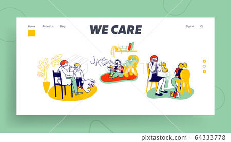 Logopedic Treatment Session and Speech Therapy Website Landing Page. Friendly Woman Logopedist Articulating Logopedic Treatment Session and Speech Therapy Website Landing Page. Friendly Woman Logopedist Articulating 64333778