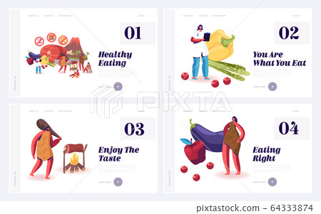 Organic Raw Nutrition Paleo Diet as Caveman Lifestyle Website Landing Page Set. Low Carbs, High Fat and Protein Food Organic Raw Nutrition Paleo Diet as Caveman Lifestyle Website Landing Page Set. Low Carbs, High Fat and Protein Food 64333874