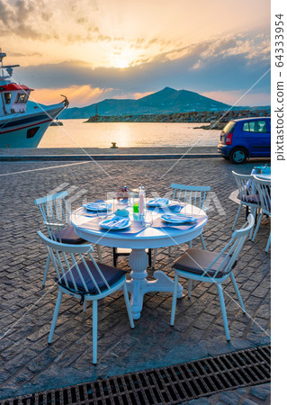 Picturesque Naousa town street on Paros island, Greeceon Paros island, Greece 64333954