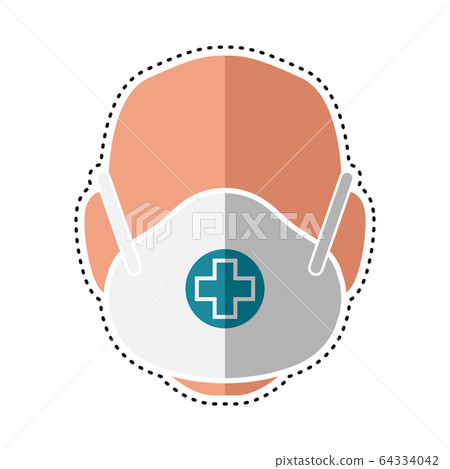 Man with n95 mask icon 64334042