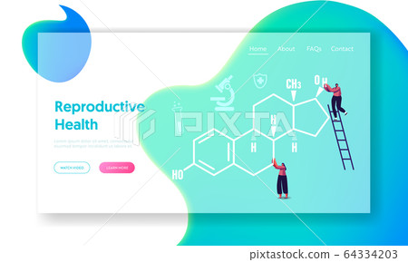 Progesterone and Estradiol Hormonal Therapy Landing Page Template. Tiny Female Characters at Huge Estrogen Formula Progesterone and Estradiol Hormonal Therapy Landing Page Template. Tiny Female Characters at Huge Estrogen Formula 64334203