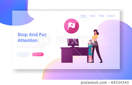 Censored Internet Information, Parenting Control Landing Page Template. Woman Close Daughter Eyes Censored Internet Information, Parenting Control Landing Page Template. Woman Close Daughter Eyes 64334343