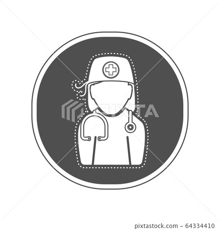 Sticker of a doctor icon - Stock Illustration [64334410] - PIXTA