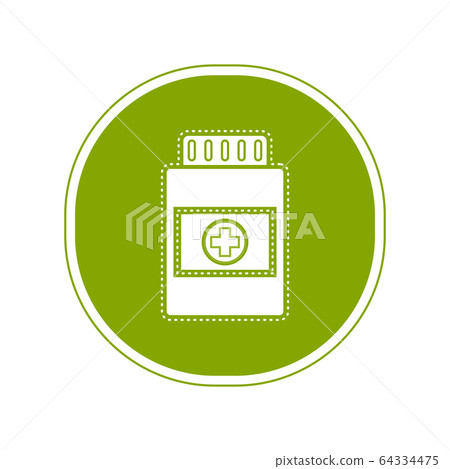 Sticker of a pill bottle icon Sticker of a pill bottle icon 64334475