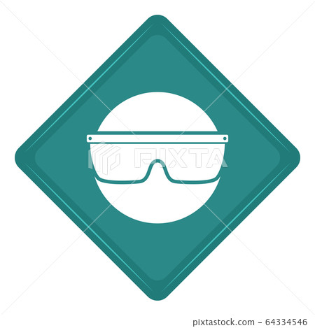 Sticker of a man with protection glasses icon Sticker of a man with protection glasses icon 64334546
