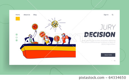 Performance, Vocal TV Competition Landing Page Template. Talent Show Jury Characters Judge Artists Showing Banners 64334650