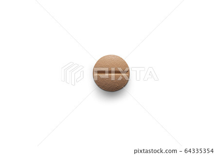 Single one blue pill on white isolated background 64335354