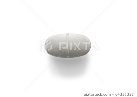 White pill tablet isolated on white background 64335355