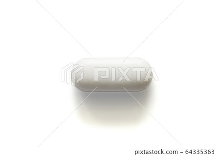White pill tablet isolated on white background White pill tablet isolated on white background 64335363