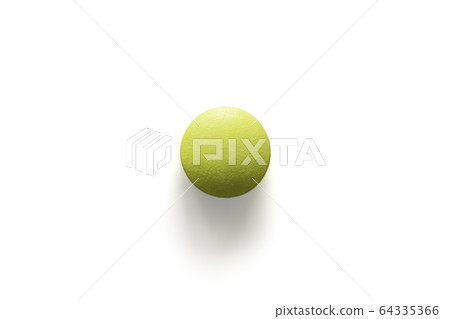 Yellow pill chlorpheniramine on white background Yellow pill chlorpheniramine on white background 64335366