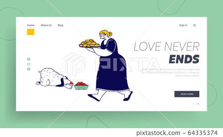 Granny Bake Patties for Family Website Landing Page. Senior Woman Carry Tray with Pile of Fresh Pies. Grandmother Granny Bake Patties for Family Website Landing Page. Senior Woman Carry Tray with Pile of Fresh Pies. Grandmother 64335374
