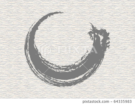 Background: Japanese pattern Japanese style traditional texture folding screen bran brush round pattern gray Background: Japanese pattern Japanese style traditional texture folding screen bran brush round pattern gray 64335983