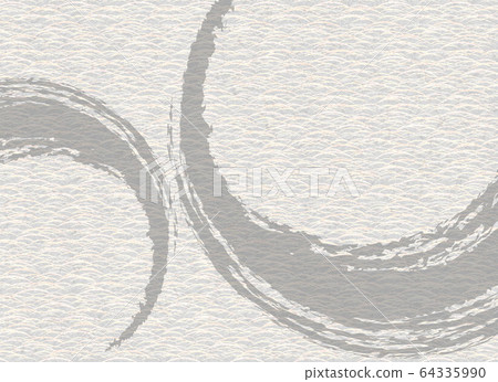 Background: Japanese pattern Japanese style traditional texture folding screen bran brush round pattern gray 64335990