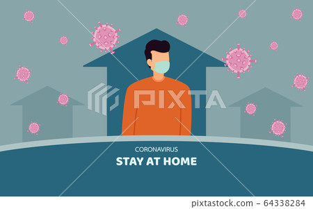 People wearing mask Stay at home awareness social 64338284