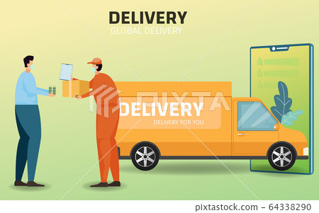 Online shopping and Online delivery service Online shopping and Online delivery service 64338290