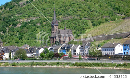 Scenery of collaboration between church and cityscape along the Rhine river @ Germany Scenery of collaboration between church and cityscape along the Rhine river @ Germany 64338523