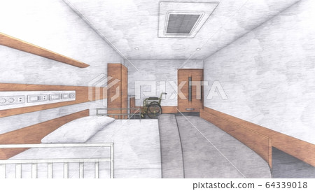 Hospital room private room illustration 48 - Stock Illustration ...