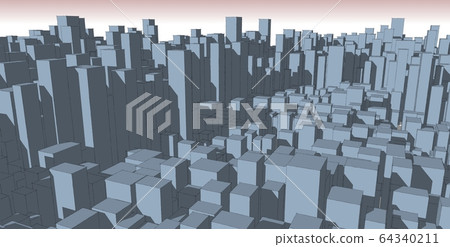 Panorama cityscape Sketch. Architecture sketch - 64340211