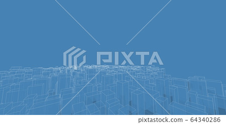 3D illustration architecture building perspective 3D illustration architecture building perspective 64340286