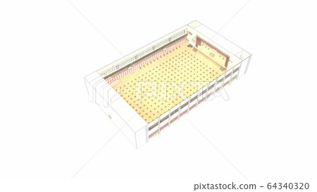 Gymnasium entrance ceremony School with few chairs Coronavirus Illustration 18 Gymnasium entrance ceremony School with few chairs Coronavirus Illustration 18 64340320