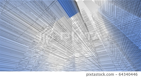 3D illustration architecture building perspective 3D illustration architecture building perspective 64340446