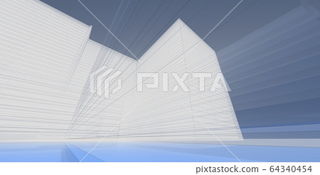 3D illustration architecture building perspective 3D illustration architecture building perspective 64340454