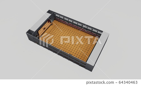 Gymnasium entrance ceremony School less chairs Coronavirus Illustration 2 64340463