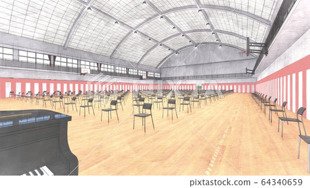 Gymnasium entrance ceremony School with few chairs Coronavirus illustration 81 Gymnasium entrance ceremony School with few chairs Coronavirus illustration 81 64340659