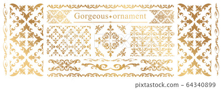 Gorgeous frames, European, Rococo, Gothic style, patterns, calligraphy vintage decoration 64340899
