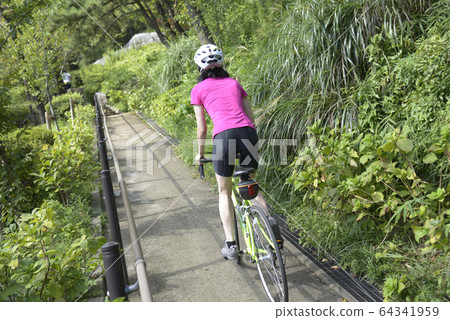 Cycling Road Racer Bicycle Female 30s Healthy Lifestyle Sports 64341959