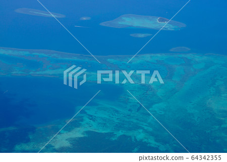 Sea overlooking from the plane Sea overlooking from the plane 64342355