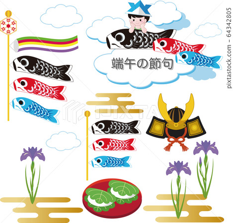 Boy's Day Koinobori Koinobori Illustration Material Set 64342805