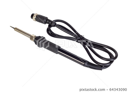 Hand tool soldering iron with the black handle. Hand tool soldering iron with the black handle. 64343090
