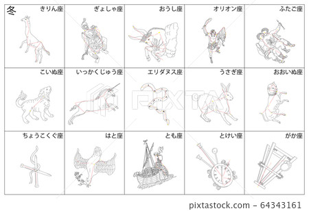 冬季星座白框名 冬季星座白框名 64343161