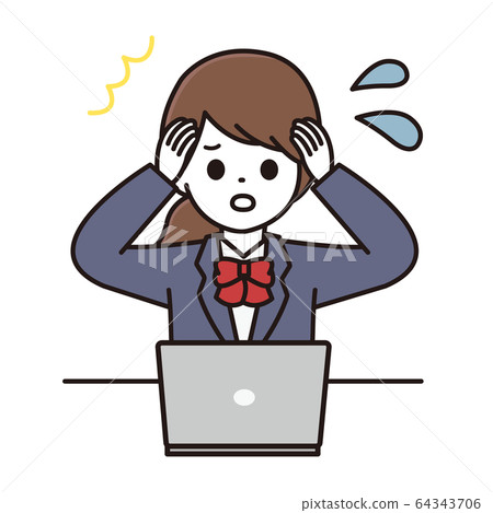 Student woman computer illustration 64343706