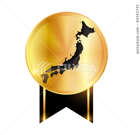 Medal Japan ribbon icon 64343745